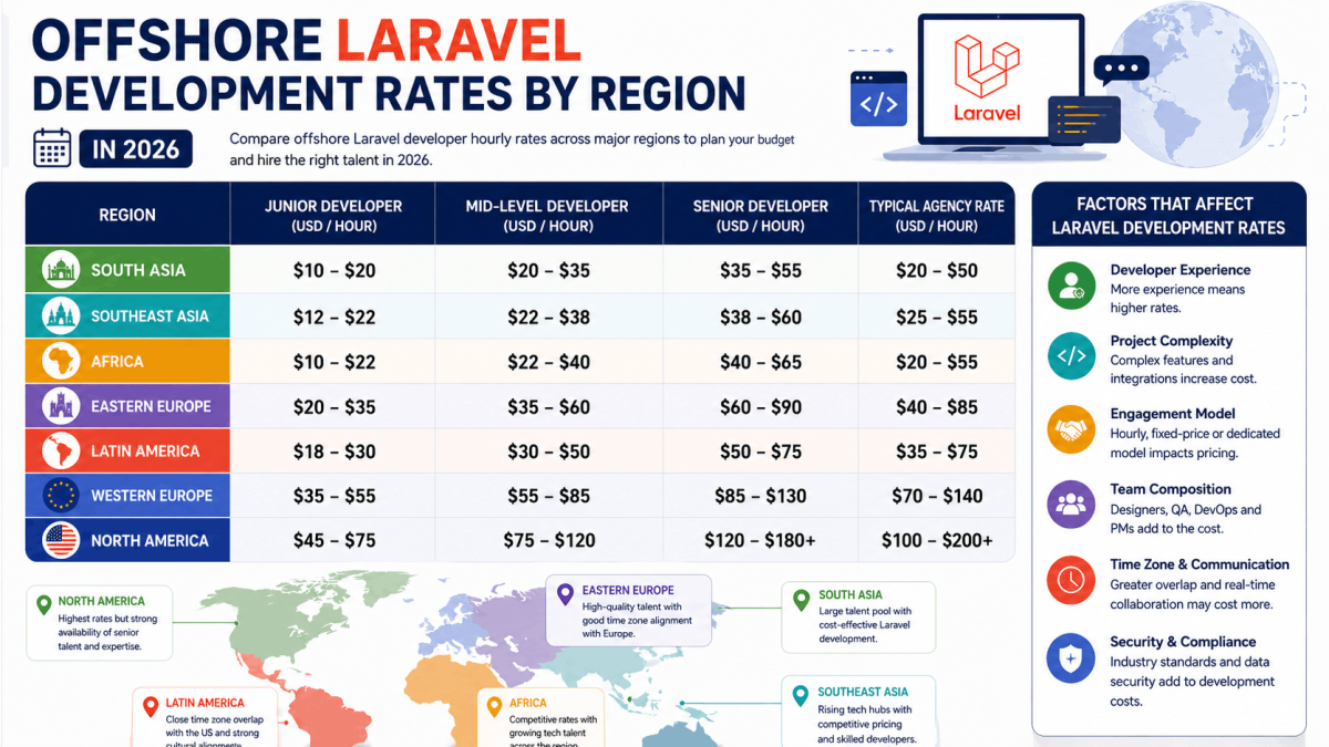 Offshore Laravel Development Rates by Region in 2026